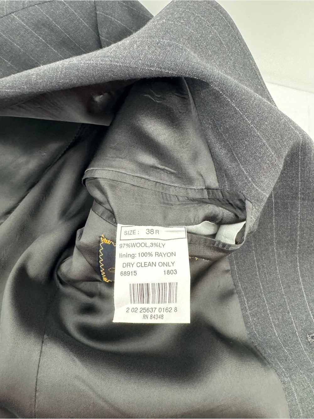 Brooks Brothers 2 Piece Suit 38R 32x29 Gray Striped Wool
